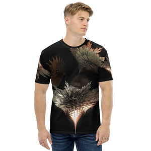 männer t-shirt in 3d-metall-optik