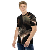 männer t-shirt in 3d-metall-optik