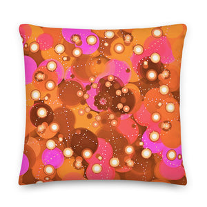 premium-kissen "orange bubbles" 55 x 55 cm