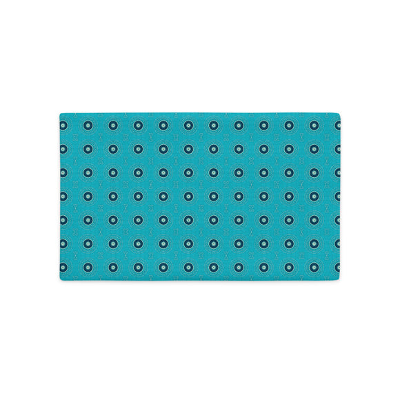 premium-kissenbezug mit kleinem leuchtend-blauem kreis-muster 20×12