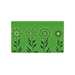 premium-kissenbezug "blumenwiese grün" 50 x 30 cm