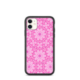 biologisch abbaubare handyhülle mit rosa kaleidoskop-design iphone 11