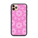 biologisch abbaubare handyhülle mit rosa kaleidoskop-design iphone 11 pro max