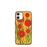 biologisch abbaubare handyhülle "blumenwiese orange" iphone 12 mini