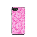 biologisch abbaubare handyhülle mit rosa kaleidoskop-design iphone 7/8/se