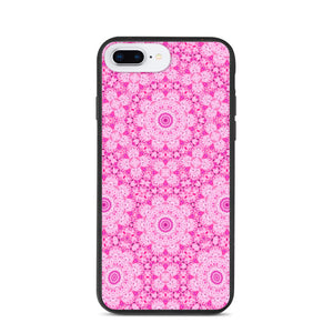 biologisch abbaubare handyhülle mit rosa kaleidoskop-design iphone 7 plus/8 plus
