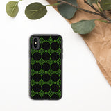 biologisch abbaubare handyhülle mit grünem muster iphone x/xs