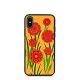 biologisch abbaubare handyhülle "blumenwiese orange" iphone x/xs