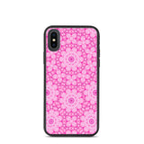 biologisch abbaubare handyhülle mit rosa kaleidoskop-design iphone x/xs