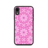 biologisch abbaubare handyhülle mit rosa kaleidoskop-design iphone xr