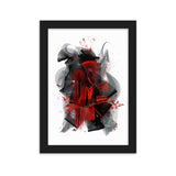 gerahmtes poster auf mattem papier "something red between iii" schwarz / 21×30 cm