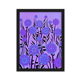 gerahmtes poster auf mattem papier "blumenwiese lila" schwarz / 30×40 cm