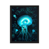 gerahmtes poster auf mattem papier "jellyfish" schwarz / 30×40 cm