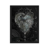 gerahmtes poster auf mattem papier "metal heart" schwarz / 30×40 cm