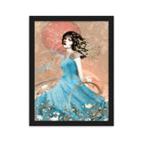 "a windy day with rosy moon" gerahmtes poster auf mattem papier schwarz / 30×40 cm