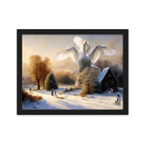 "Winter at the Swan Mill" Gerahmtes Poster auf mattem Papier