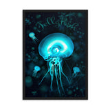 gerahmtes poster auf mattem papier "jellyfish" schwarz / 50×70 cm