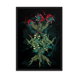 gerahmtes poster auf mattem papier "three blossoms" schwarz / 50×70 cm