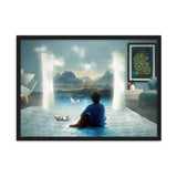 gerahmtes poster auf mattem papier "zimmer mit seeblick" schwarz / 50×70 cm