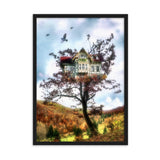 gerahmtes poster auf mattem papier "tree house" schwarz / 50×70 cm