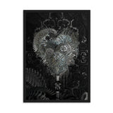 gerahmtes poster auf mattem papier "metal heart" schwarz / 50×70 cm