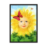"little miss sunflower" gerahmtes poster auf mattem papier schwarz / 50×70 cm