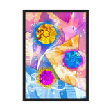 "poppy wheelflowers" gerahmtes poster auf mattem papier schwarz / 50×70 cm