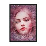 "behind rosy veils" gerahmtes poster auf mattem papier schwarz / 50×70 cm
