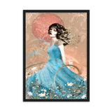 "a windy day with rosy moon" gerahmtes poster auf mattem papier schwarz / 50×70 cm