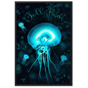 gerahmtes poster auf mattem papier "jellyfish" schwarz / 61×91 cm