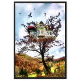 gerahmtes poster auf mattem papier "tree house" schwarz / 61×91 cm