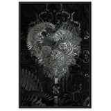 gerahmtes poster auf mattem papier "metal heart" schwarz / 61×91 cm