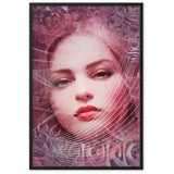 "behind rosy veils" gerahmtes poster auf mattem papier schwarz / 61×91 cm