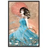 "a windy day with rosy moon" gerahmtes poster auf mattem papier schwarz / 61×91 cm