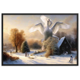 "Winter at the Swan Mill" Gerahmtes Poster auf mattem Papier
