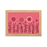 gerahmtes poster auf mattem papier "blumenwiese rosa" oak / 21×30 cm