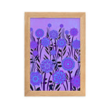 gerahmtes poster auf mattem papier "blumenwiese lila" oak / 21×30 cm