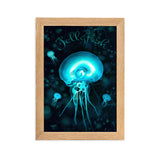 gerahmtes poster auf mattem papier "jellyfish" oak / 21×30 cm