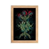 gerahmtes poster auf mattem papier "three blossoms" oak / 21×30 cm