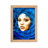 gerahmtes poster auf mattem papier "die blaue kapuze" oak / 21×30 cm