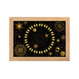 gerahmtes poster auf mattem papier mit edlem kaleidoskop-design und fraktalelementen oak / 21×30 cm