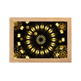 gerahmtes poster auf mattem papier mit edlem kaleidoskop-design und fraktalelementen oak / 21×30 cm
