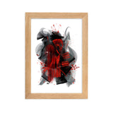 gerahmtes poster auf mattem papier "something red between iii" oak / 21×30 cm