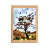 gerahmtes poster auf mattem papier "tree house" oak / 21×30 cm