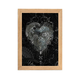 gerahmtes poster auf mattem papier "metal heart" oak / 21×30 cm