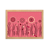 gerahmtes poster auf mattem papier "blumenwiese rosa" oak / 30×40 cm