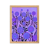 gerahmtes poster auf mattem papier "blumenwiese lila" oak / 30×40 cm