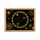 gerahmtes poster auf mattem papier mit edlem kaleidoskop-design und fraktalelementen oak / 30×40 cm