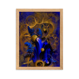gerahmtes poster auf mattem papier "blue plant" oak / 30×40 cm