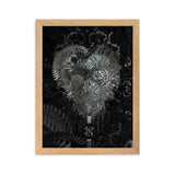 gerahmtes poster auf mattem papier "metal heart" oak / 30×40 cm
